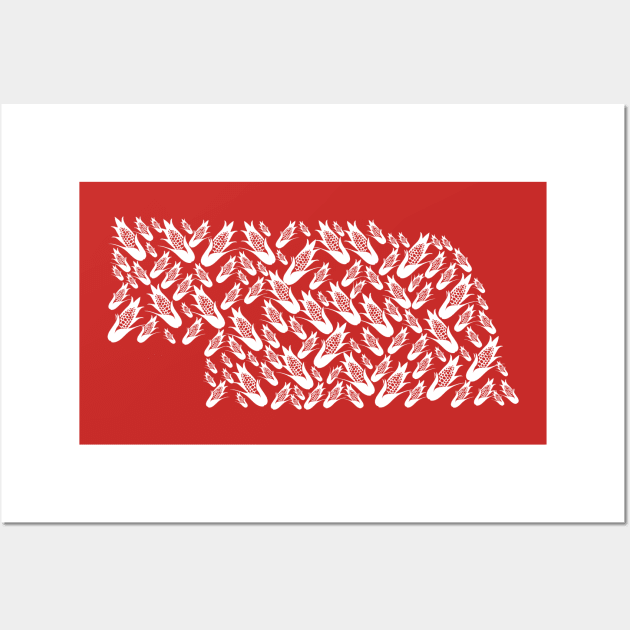 Nebraska State of Corn Husker Shirt Wall Art by MalmoDesigns